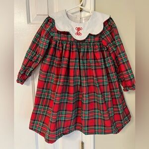 "E" monogrammed Tartan Christmas dress